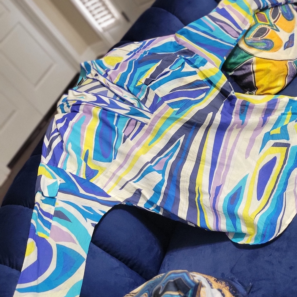 Emilio Pucci Blue and Green Printed Tunic